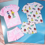 Get Trend PJs for Girls Pack of 2 Short Sleeve Pyjamas Set for Kids Teenagers Lounge Sets Nightwear Soft Comfy Sleepwear Gifts for Girls