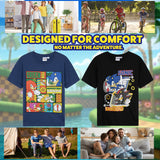 Sonic The Hedgehog Tops 2 Pack for Boys Short Sleeve T Shirts Crew Neck Knuckles Shadow Casual Tee Multipack Soft Comfy Breathable Gamer Gifts for Boys