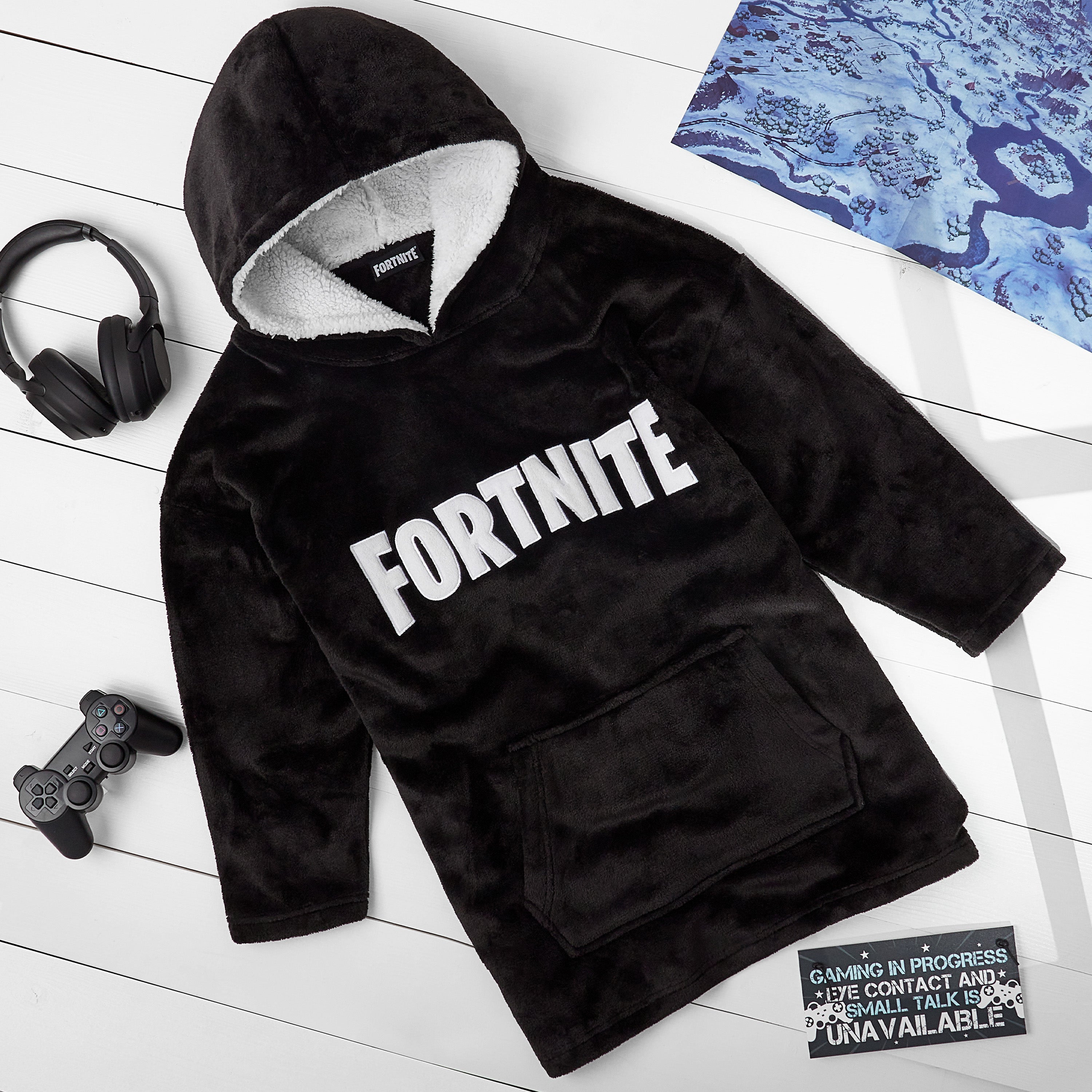 Fortnite Oversized Hoodie Blankets for Boys Fleece Extra Long Warm Wearable Hooded Poncho for Kids and Teens 14+, Gamers Gifts - Get Trend