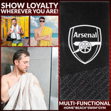 Arsenal F.C. Towel for Men Women Teens Boys 100% Cotton Quick Dry Football Crest Beach Bath Towel Swim Gym Holiday Shower Bath Supporters' Gear 137x69cm