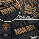 MANCHESTER CITY F.C. Bath Towel for Men Women Teens Boys 100% Cotton Quick Dry Football Crest Beach Towel Swim Gym Holiday Shower Supporters' Gear 137 x 69cm (Black, 137x68.5cm)