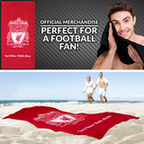 Liverpool F.C. Towel for Men Women Teens Boys 100% Cotton Football Crest Quick Dry Beach Bath Towel for Swim Gym Holiday Shower Bath Supporters' Gear 137x69cm (Red)