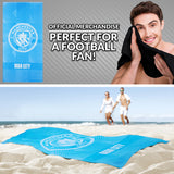 MANCHESTER CITY F.C. Bath Towel for Men Women Teens Boys 100% Cotton Quick Dry Football Crest Beach Towel Swim Gym Holiday Shower Supporters' Gear 137 x 69cm (Blue, 137x68.5cm)