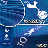 Tottenham Hotspur F.C. Towel for Men Women Teens Boys 100% Cotton Football Crest Quick Dry Beach Bath Towel Swim Gym Holiday Shower Bath Supporters' Gear 137 x 69cm