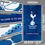 Tottenham Hotspur F.C. Towel for Men Women Teens Boys 100% Cotton Football Crest Quick Dry Beach Bath Towel Swim Gym Holiday Shower Bath Supporters' Gear 137 x 69cm