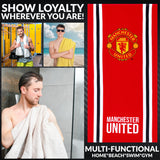 Manchester United F.C. Towels for Men Women Teens Boys 100% Cotton Football Crest Quick Dry Beach Bath Towel Swim Gym Holiday Shower Bath Supporters' Gear 137x69cm