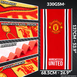 Manchester United F.C. Towels for Men Women Teens Boys 100% Cotton Football Crest Quick Dry Beach Bath Towel Swim Gym Holiday Shower Bath Supporters' Gear 137x69cm