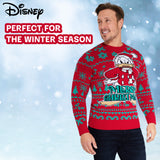 Disney Mens Christmas Jumper Crew Neck with Long Sleeves, Warm Cosy Xmas Jumper - Gifts for Men