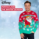 Disney Mens Christmas Jumper Crew Neck with Long Sleeves, Warm Cosy Xmas Jumper - Gifts for Men