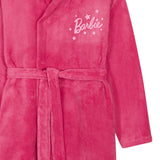 Barbie Girls Teenagers Fleece Dressing Gown with Hood & Pockets, Cosy Robe Fluffy Loungewear Nightwear - Gifts for Girls