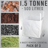 Deco Express Garden Waste Bags - Heavy Duty Bags - White 1.5T - 3 Pack - Get Trend