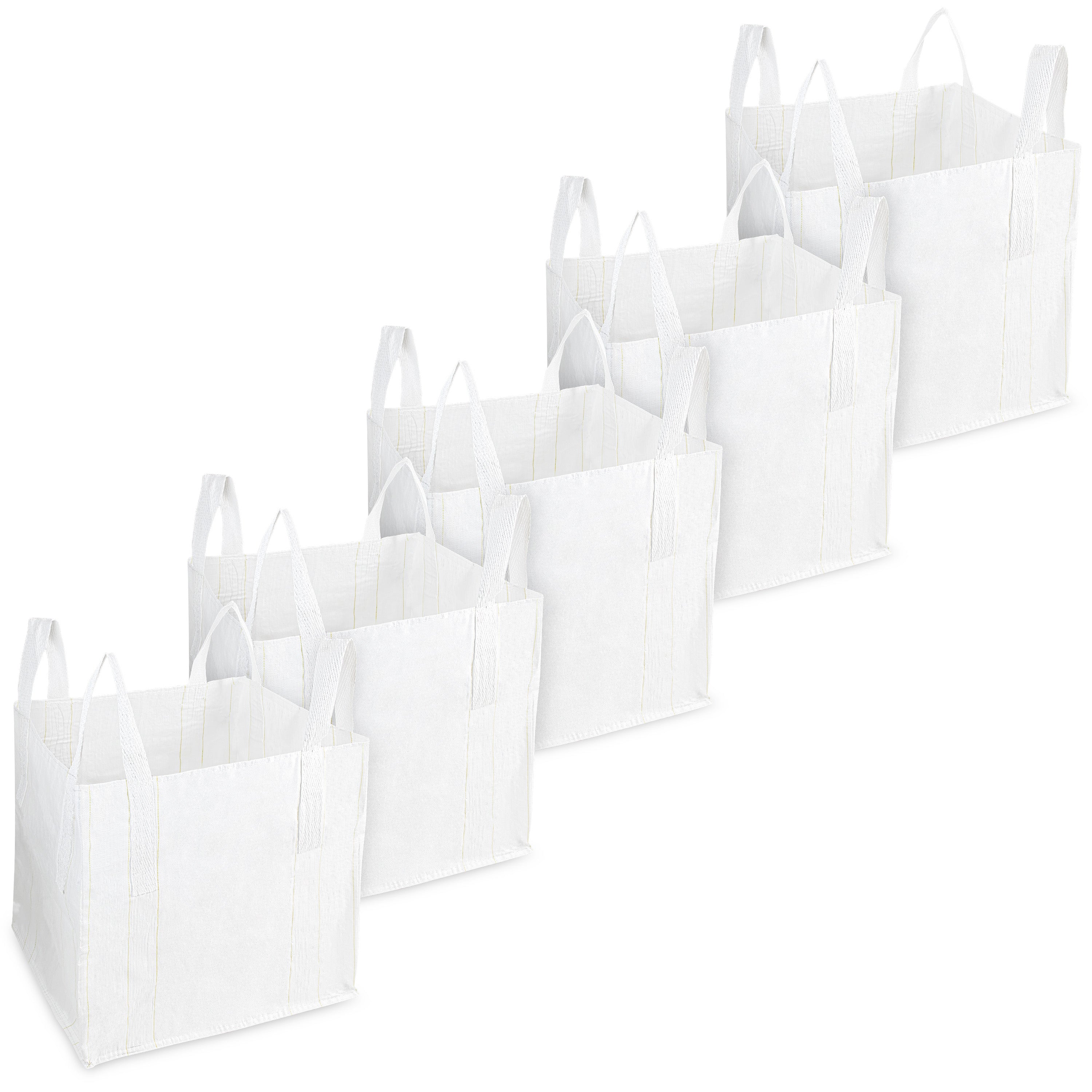 Deco Express Garden Waste Bags - Heavy Duty Bags - White 1T - 5 Pack - Get Trend