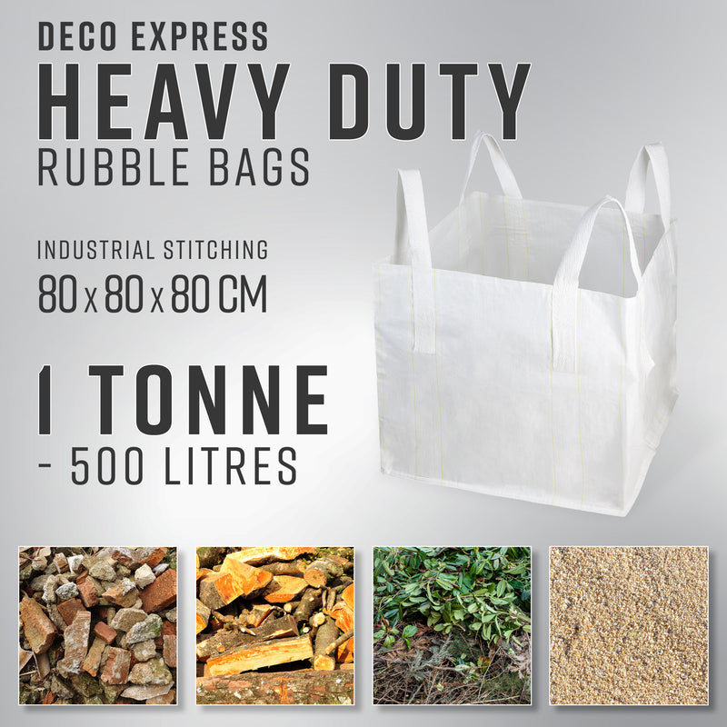 Deco Express Garden Waste Bags - Heavy Duty Bags - White 1T - 1 Pack - Get Trend