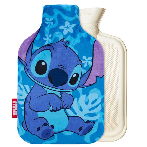 Disney Stitch Hot Water Bottle with Fleece Cover - Blue Stitch