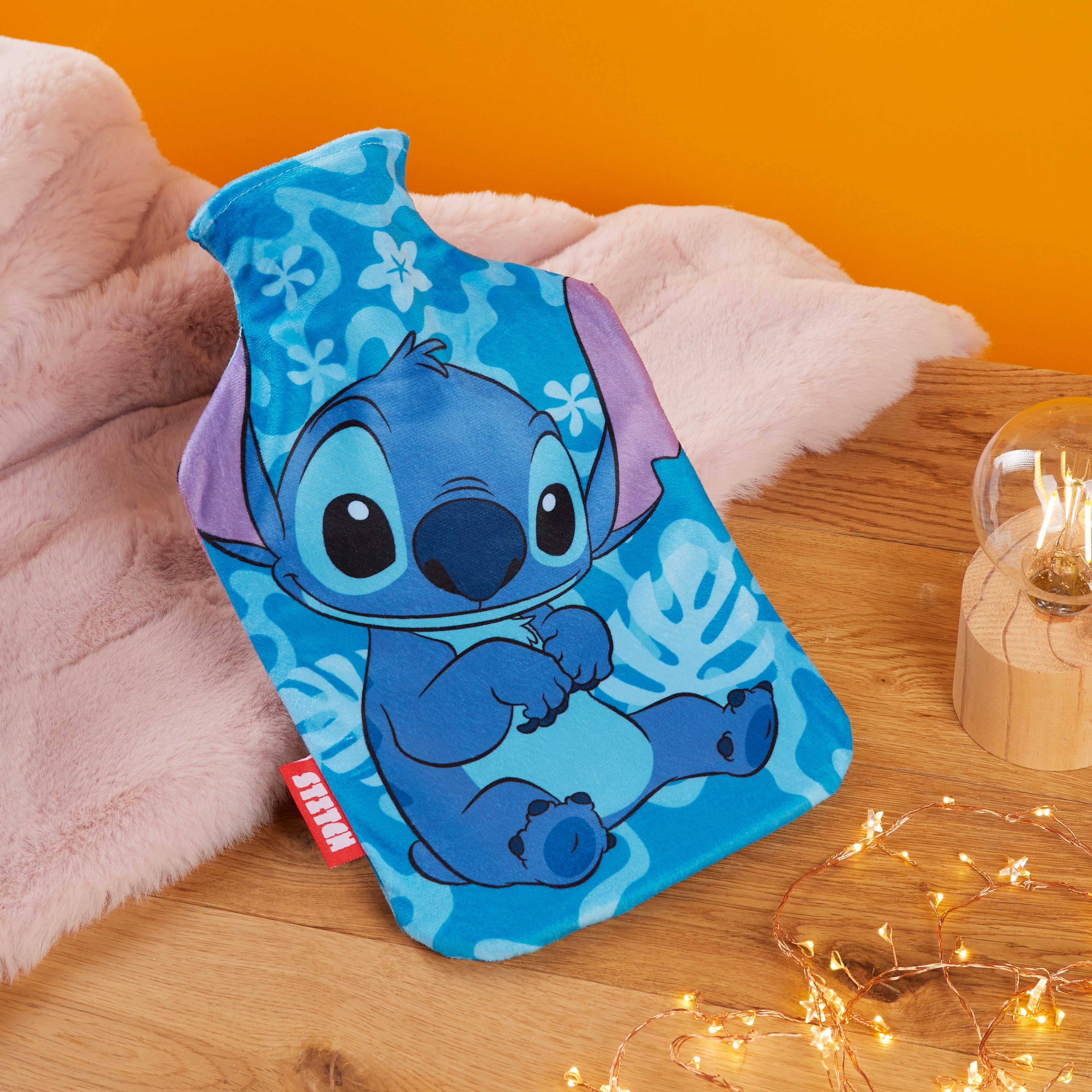 Disney Stitch Hot Water Bottle, Hot Water Bag with Soft Cover Hand Feet Warmer - Get Trend