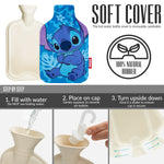 Disney Stitch Hot Water Bottle, Hot Water Bag with Soft Cover Hand Feet Warmer - Get Trend
