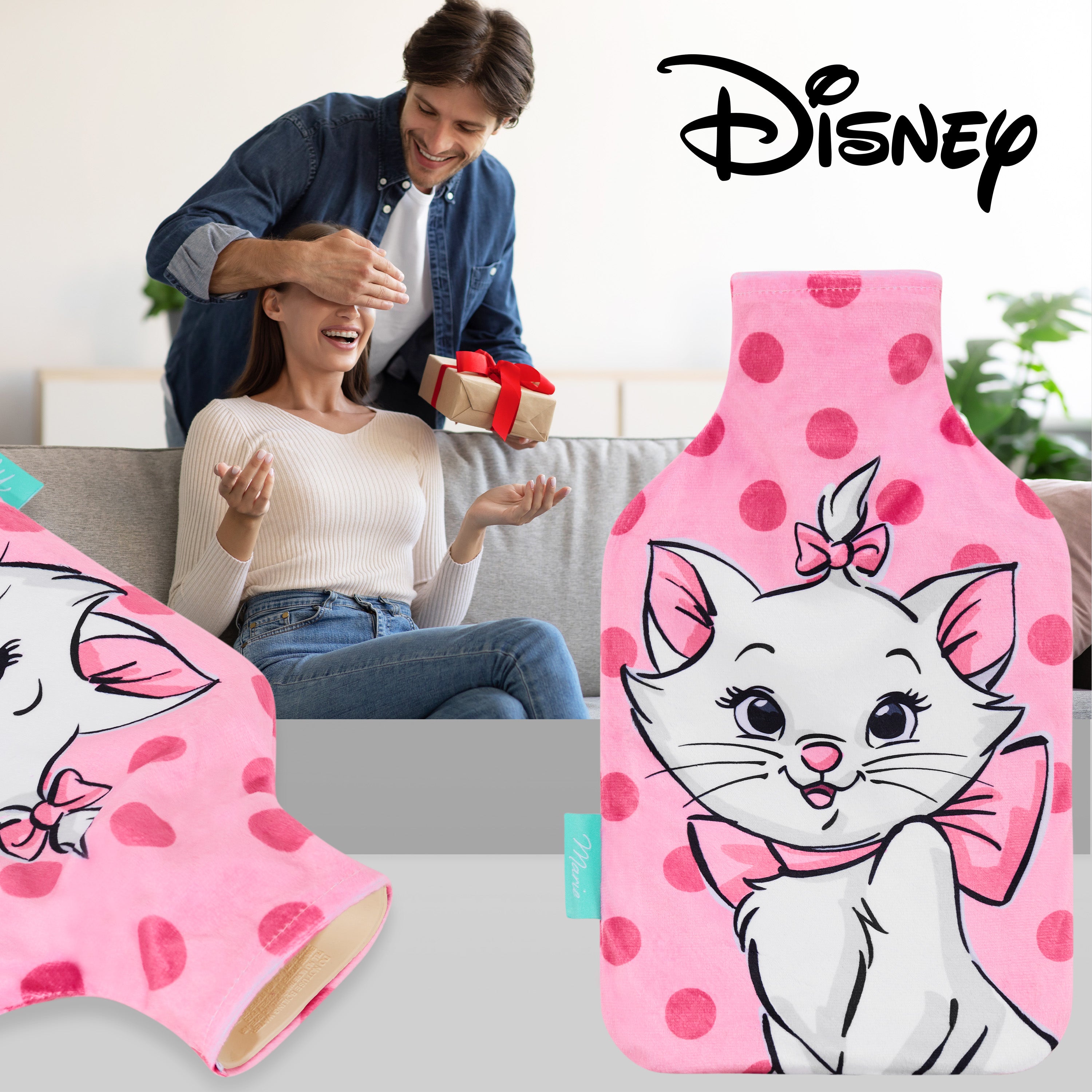 Disney Hot Water Bottle with Fleece Cover - Pink Marie - Get Trend