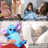 Disney Stitch Hot Water Bottle, Hot Water Bag with Soft Cover Hand Feet Warmer for Period Pain Neck Shoulder Muscle Joint Pain Relief, Stitch Gifts (Stitch 3D_750 ML)