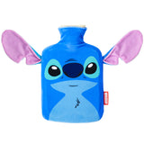 Disney Stitch Hot Water Bottle with Soft Cover - 1.8L Capacity - Stitch Gifts (Blue 3D Ears)