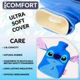 Disney Stitch Hot Water Bottle with Soft Cover - 1.8L Capacity - Stitch Gifts (Blue 3D Ears)