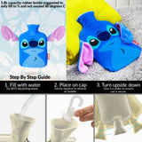 Disney Stitch Hot Water Bottle with Soft Cover - 1.8L Capacity - Stitch Gifts (Blue 3D Ears)