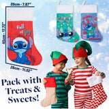 Disney Stitch Christmas Stockings for Kids Teens Adults Set of 3, Cute Festive Hanging Festive Decor Xmas Stockings