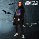 Wednesday Blanket Hoodie for Women and Teenagers - Black/Purple - Get Trend