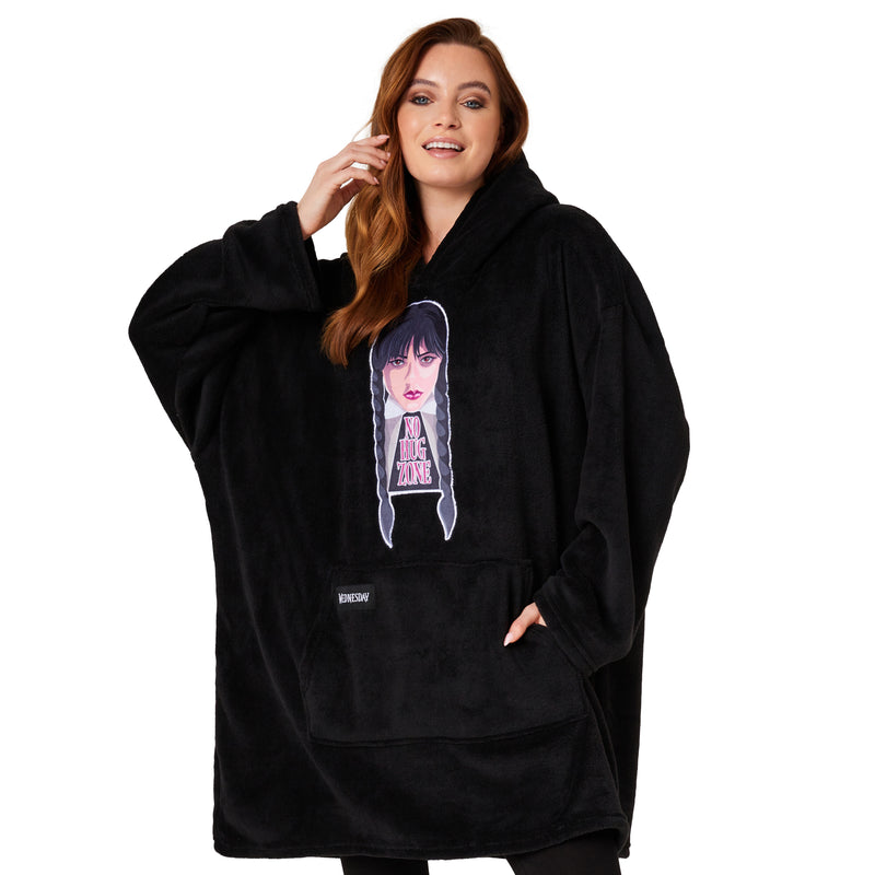 Wednesday Blanket Hoodie for Women and Teenagers - Black - Get Trend