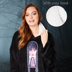 Wednesday Blanket Hoodie for Women and Teenagers - Black - Get Trend