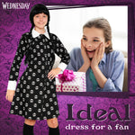 Wednesday Girls Dress with Long Sleeves - Get Trend