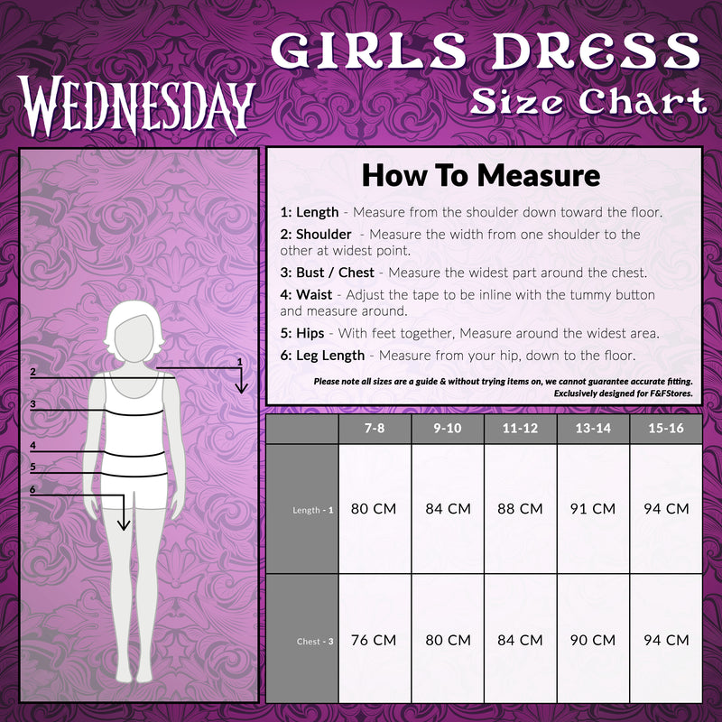 Wednesday Girls Dress with Long Sleeves - Get Trend