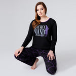 Wednesday Ladies Pyjamas Set - Black/Hand - Get Trend