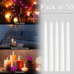 DECO EXPRESS Candles Set, Pack of 50 Classic Tapered Dinner Candles  (White, 50 Pack) - Get Trend
