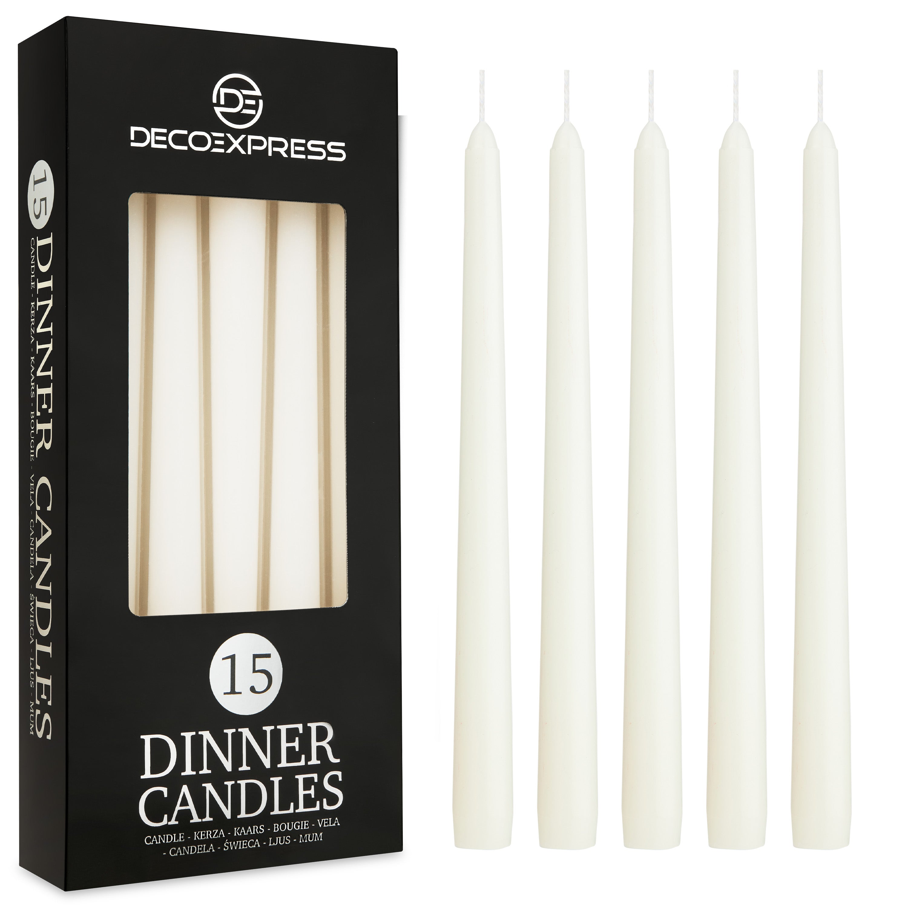 Dinner Candles - Tapered Candles Multipack   - Set of 15 - Get Trend