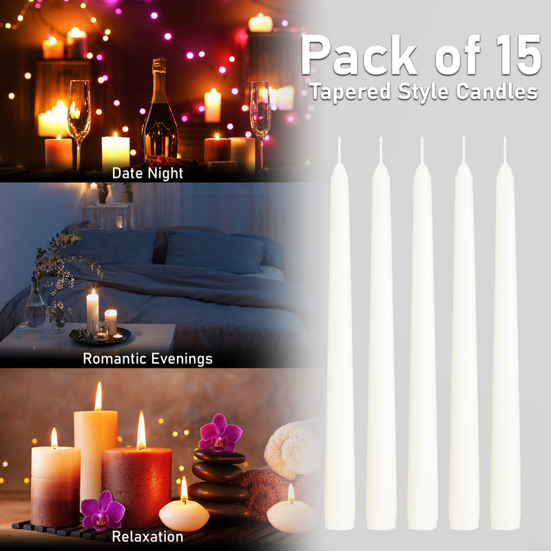 Dinner Candles - Tapered Candles Multipack   - Set of 15