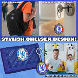 Chelsea F.C. Sports Fan Trifold Wallet Accessories Set with Card Slots & Coin Pocket