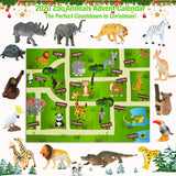 KreativeKraft Advent Calendar 2025 for Kids Toys Christmas Countdown Calendar Collectable Zoo Animals or Dinosaur Toys Figurines (Zoo Animals)