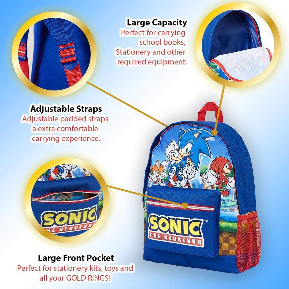 Sonic the Hedgehog Backpack Large Capacity School Bag for Children Teens Backpack Sonic £15.49