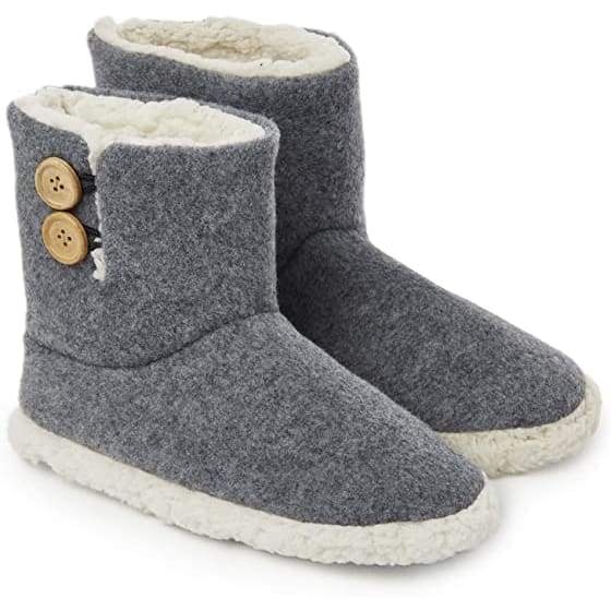 Dunlop Faux Sheepskin Warm Memory Foam Indoor Outdoor Bootie Slippers for Ladies Bootie Slippers Dunlop £14.45