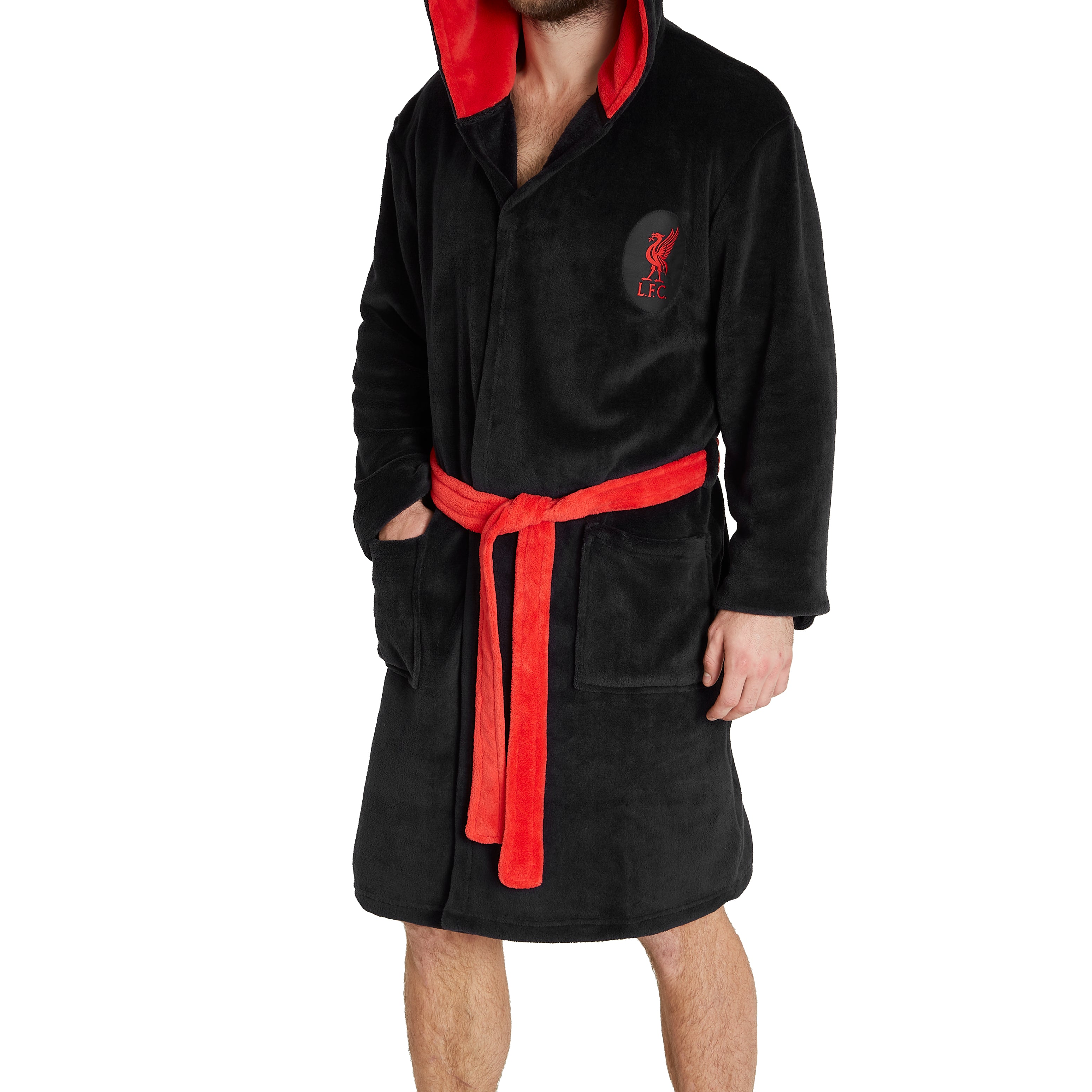 Liverpool F.C. Dressing Gown for Men, Mens Fleece Hooded Robe, Football Gifts - Get Trend