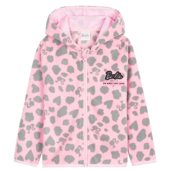 Barbie Girls Jacket - Pink Hooded Fleece Jackets for Girls - Get Trend