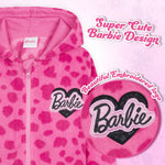 Barbie Girls Jacket - Hot Pink Hooded Fleece Jackets for Girls - Get Trend