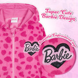Barbie Girls Jacket - Hot Pink Hooded Fleece Jackets for Girls - Get Trend