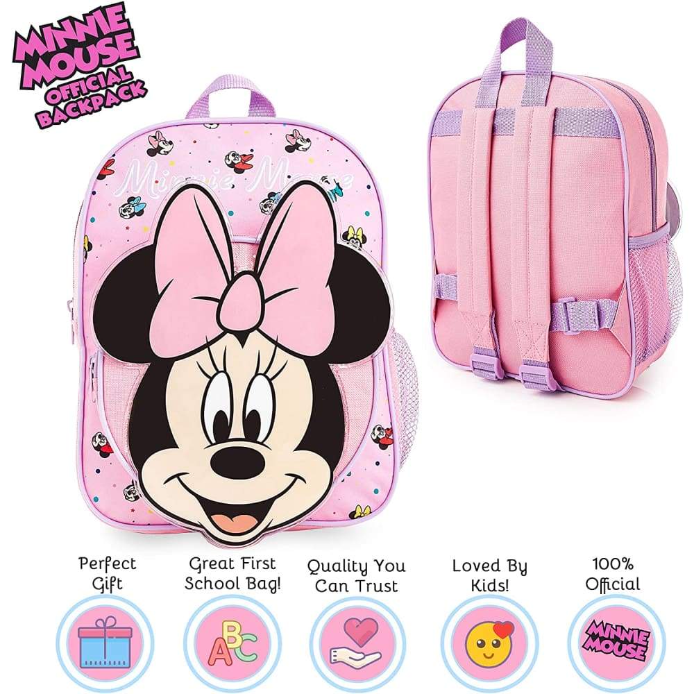 Disney Minnie Mouse 3d Pink Backpack for Girls Disney Ideal Cute Gifts for Girls Backpack City Comfort £10.99 Save 20%