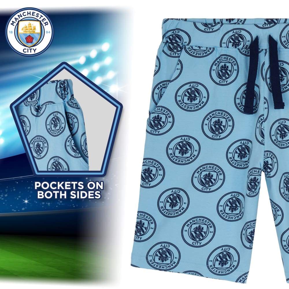 Manchester City F.c. Boys Shorts 2-pack Pe Shorts Football Gifts Kids Clothes Shorts Manchester City F.c. £10.49