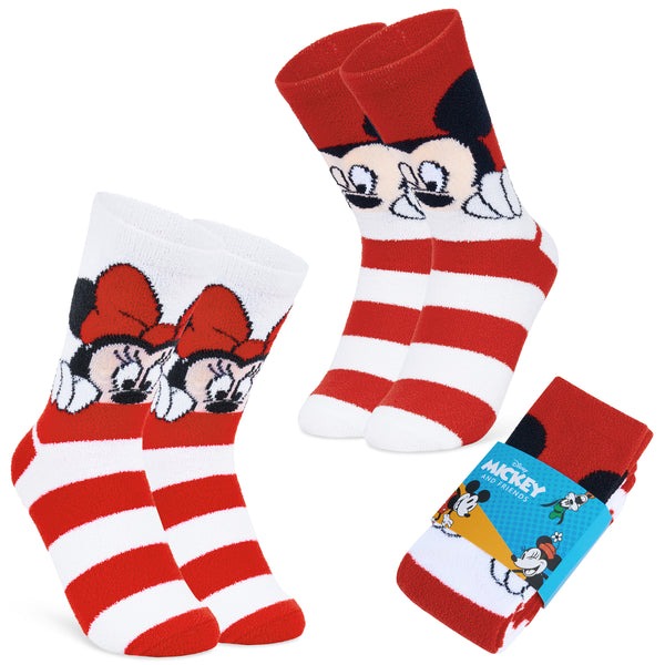 Disney Mickey Fluffy Socks, 2 Pack Fluffy Socks Non Slip Fleece Bed Socks - Get Trend