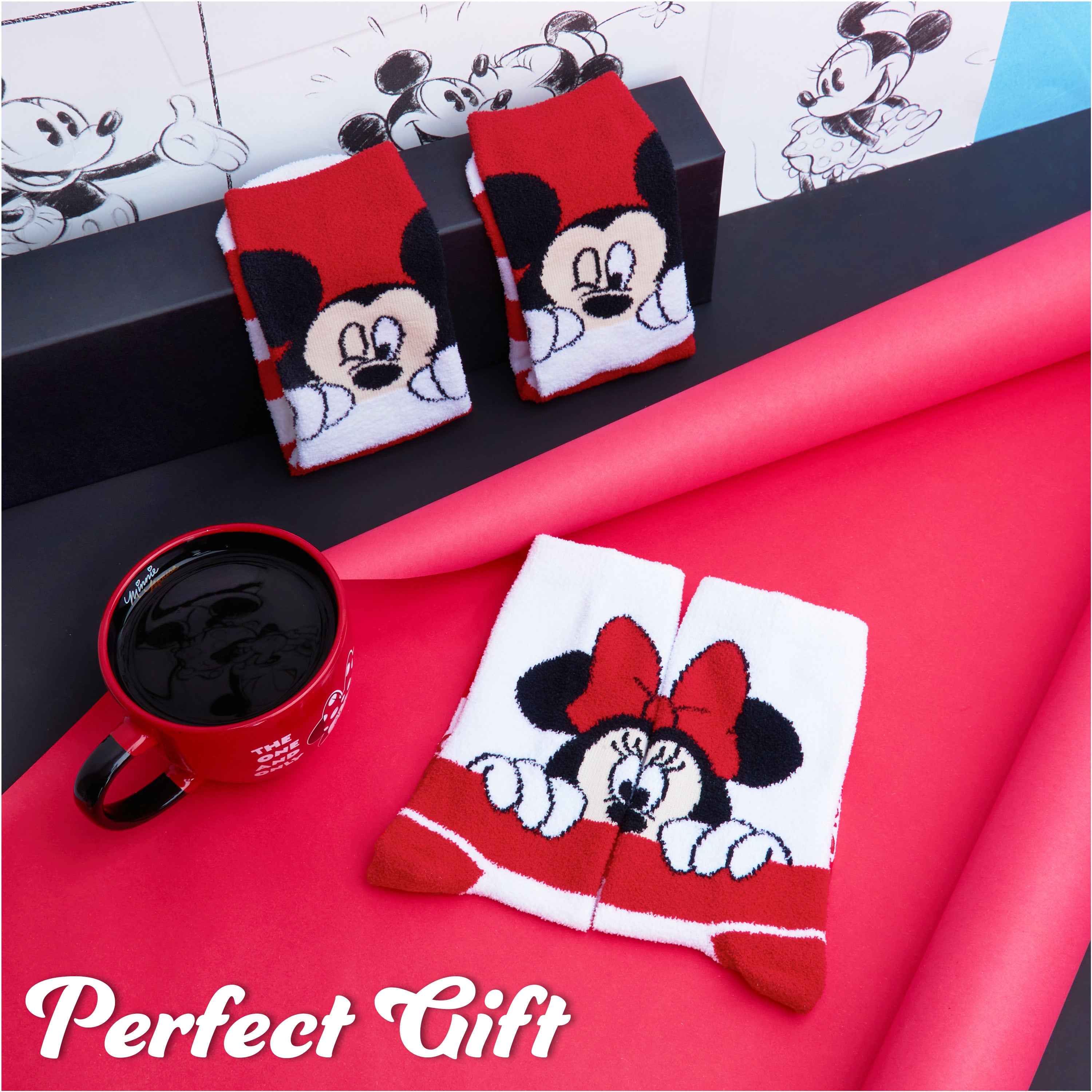 Disney Mickey Fluffy Socks, 2 Pack Fluffy Socks Non Slip Fleece Bed Socks - Get Trend