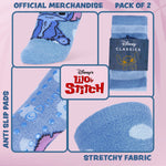 Disney Stitch Fluffy Socks for Ladies, 2 Pack Fluffy Socks Non Slip Fleece Bed Socks - Get Trend