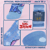 Disney Stitch Fluffy Socks for Ladies, 2 Pack Fluffy Socks Non Slip Fleece Bed Socks - Get Trend