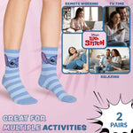 Disney Stitch Fluffy Socks for Ladies, 2 Pack Fluffy Socks Non Slip Fleece Bed Socks - Get Trend